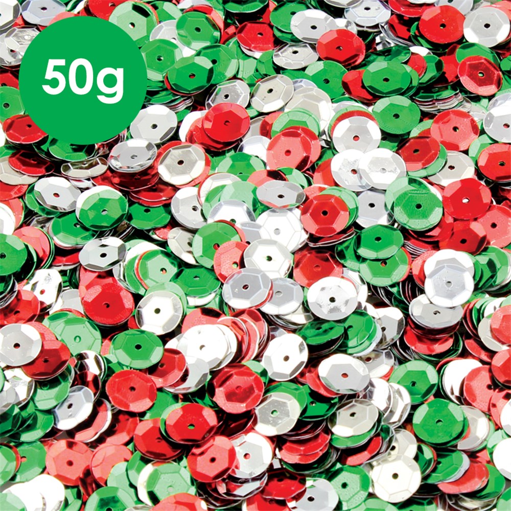 Christmas Cup Sequins - 50g Pack