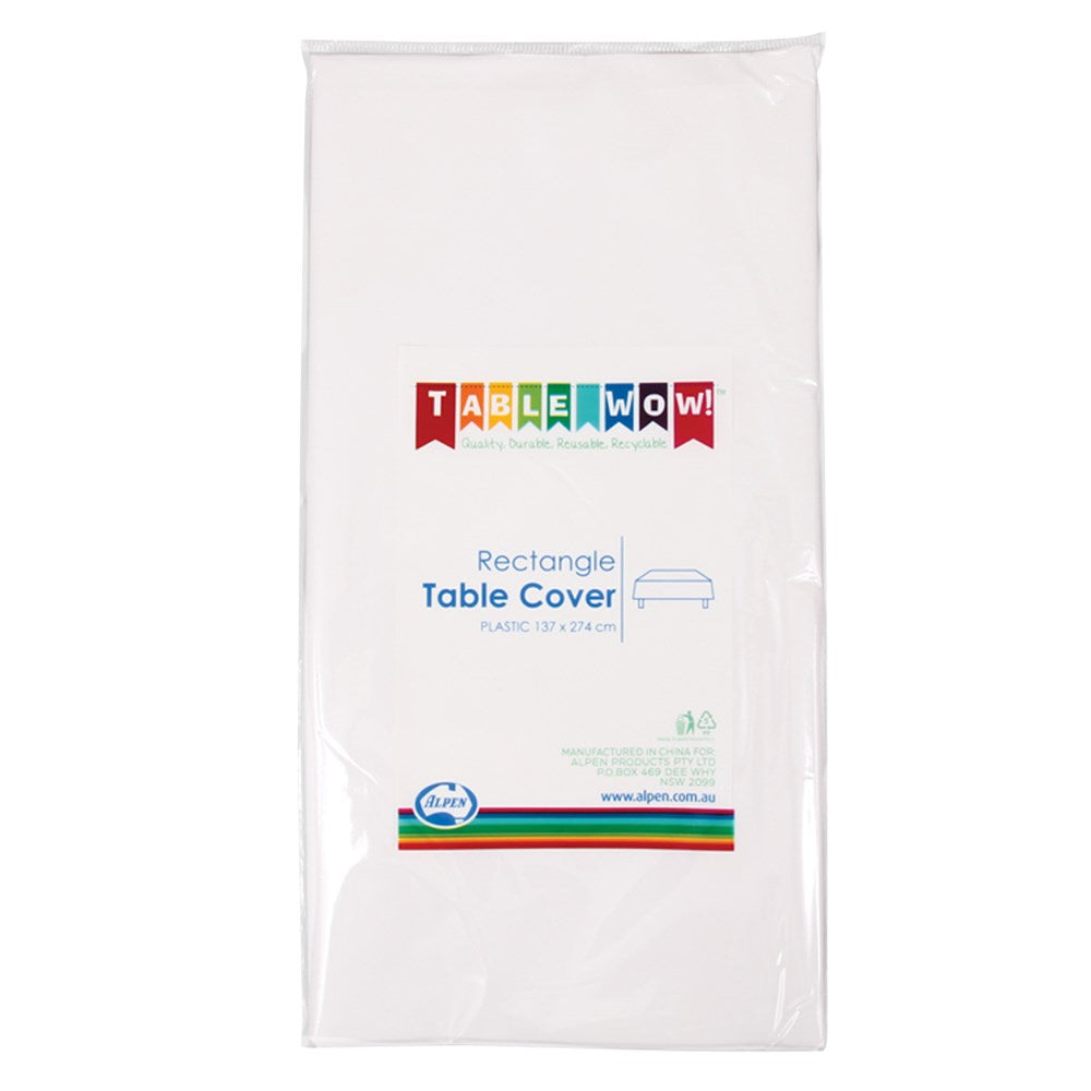 Table Cover - Rectangle - White - 137 x 274cm