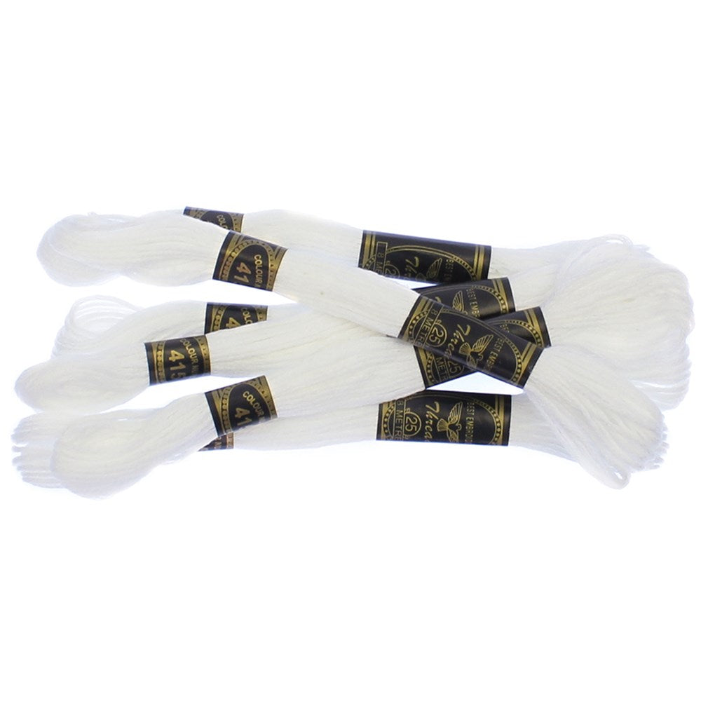Embroidery Thread - White - Pack of 6