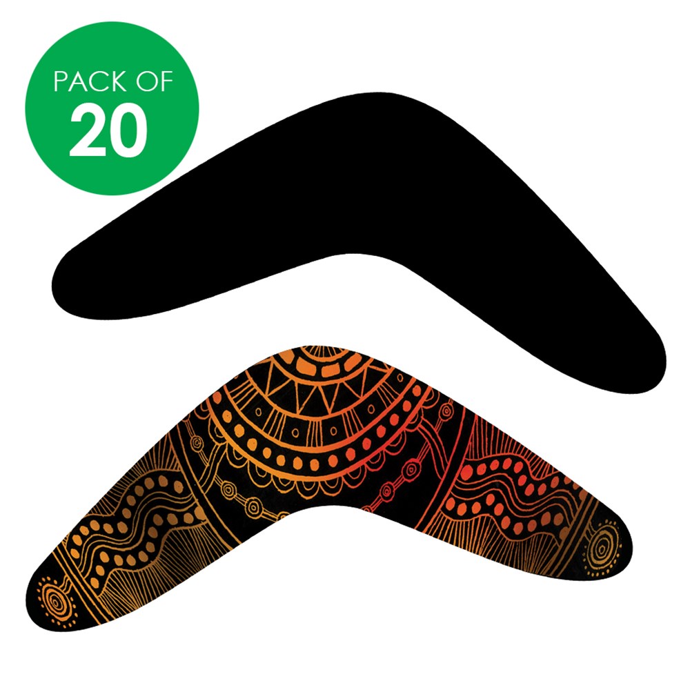 Scratch Board Boomerang Shapes- Pack of 20