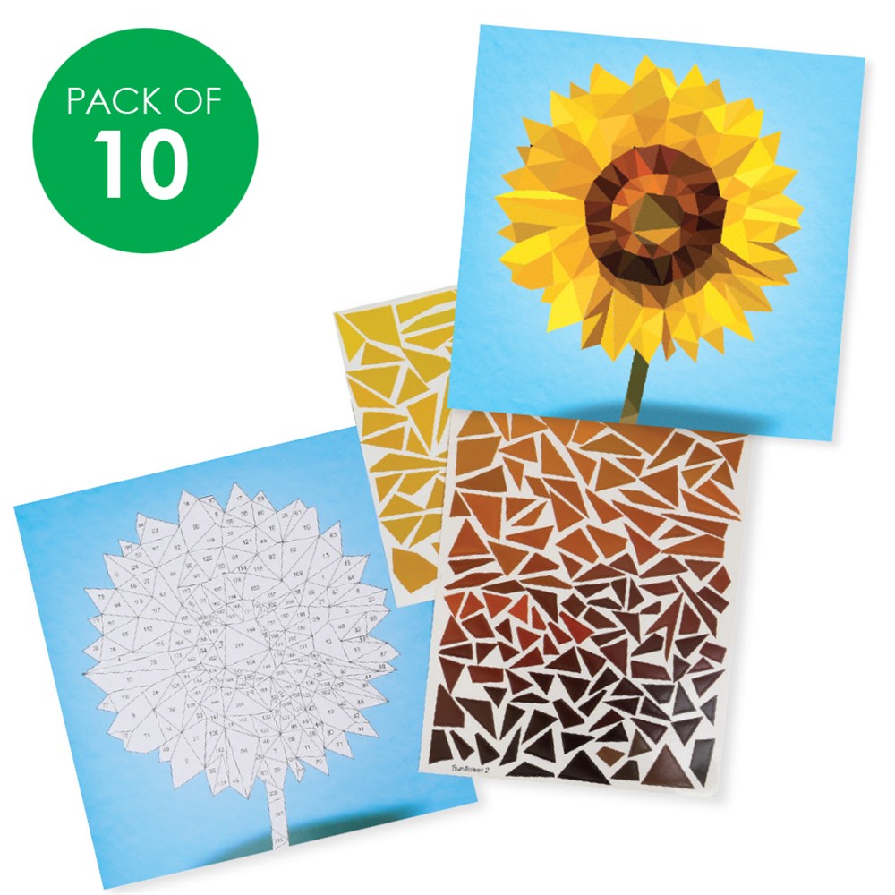 Sticker By Numbers - Sunflower- Pack of 10