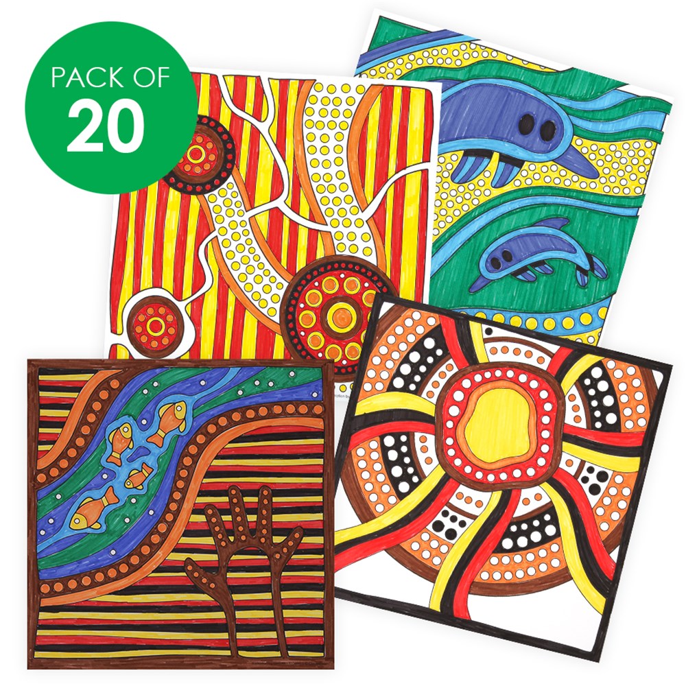 Indigenous Designed Cardboard Patterns - Pack of 20