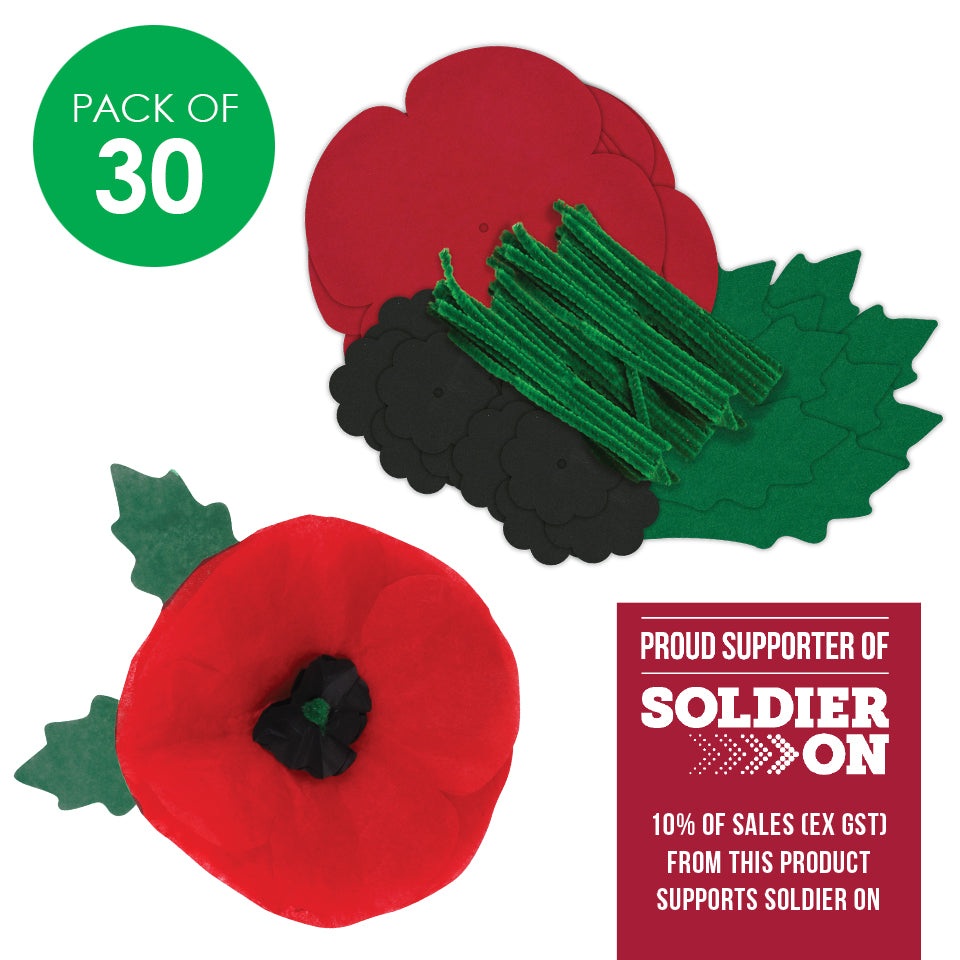 Tissue Paper Poppies - Pack of 30