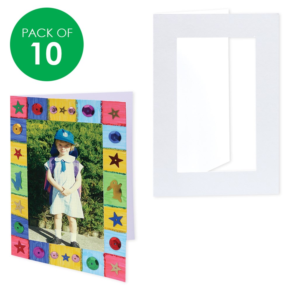 Cardboard Frame Greeting Cards- White - Pack of 10
