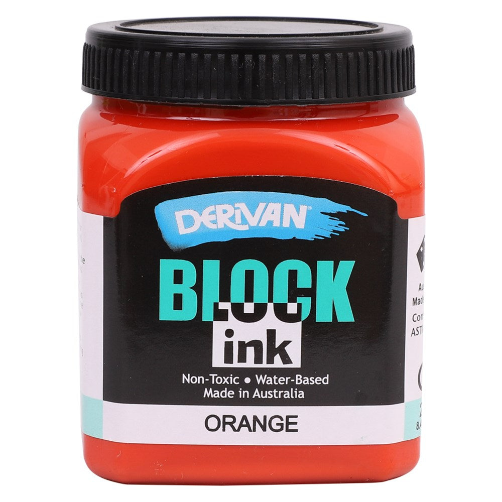 Derivan Block Printing Ink - Orange - 250ml