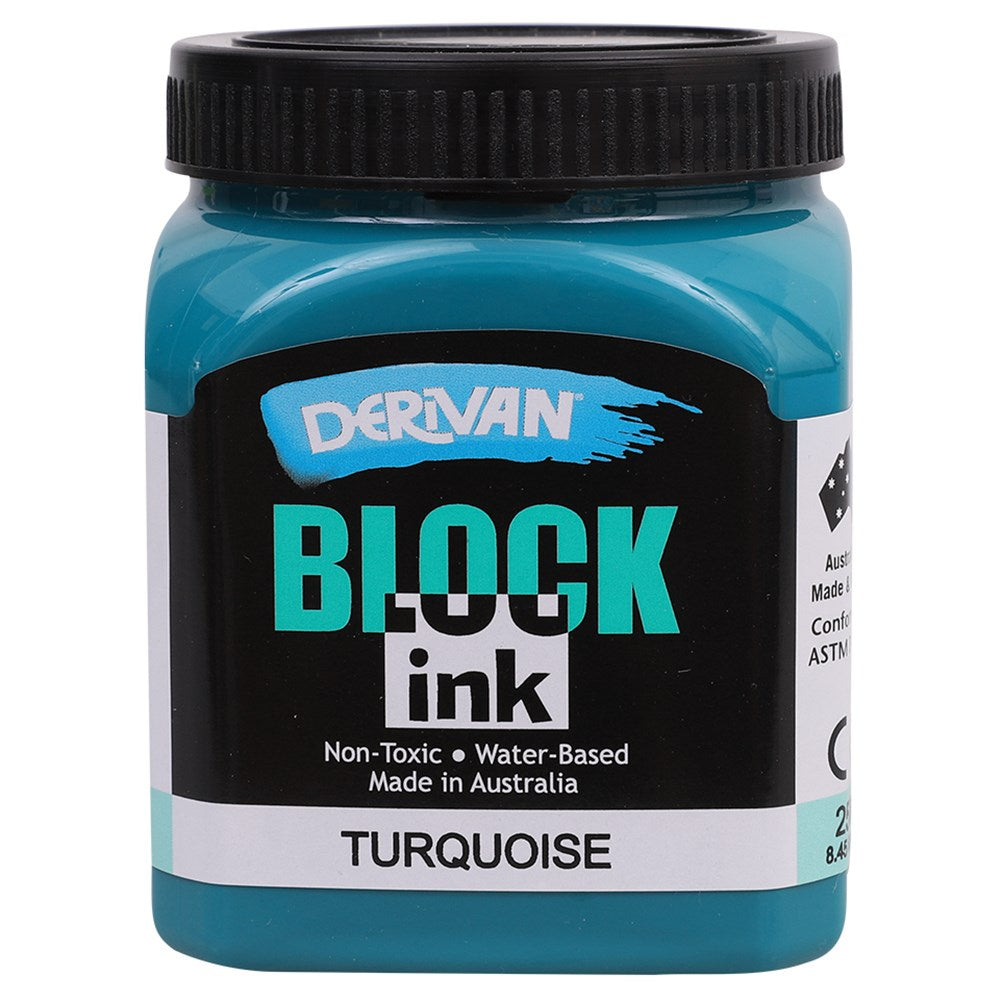 Derivan Block Printing Ink - Turquoise - 250ml