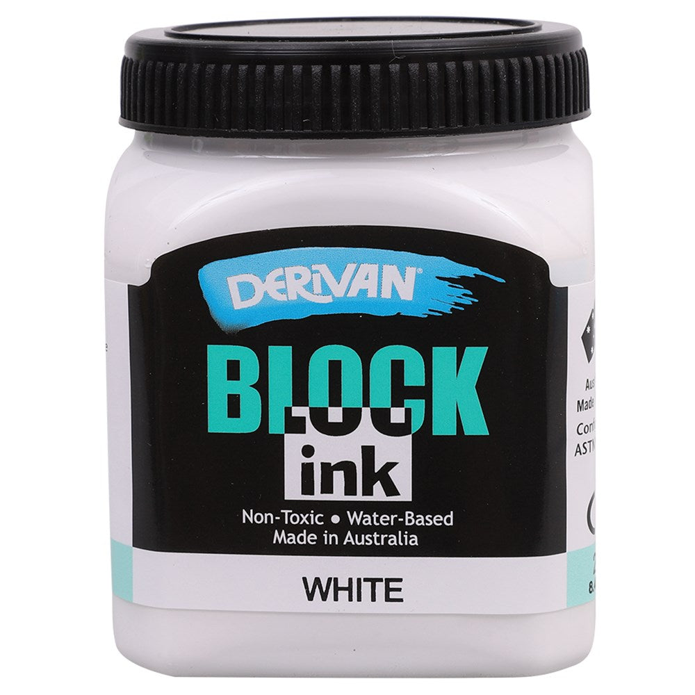 Derivan Block Printing Ink - White - 250ml