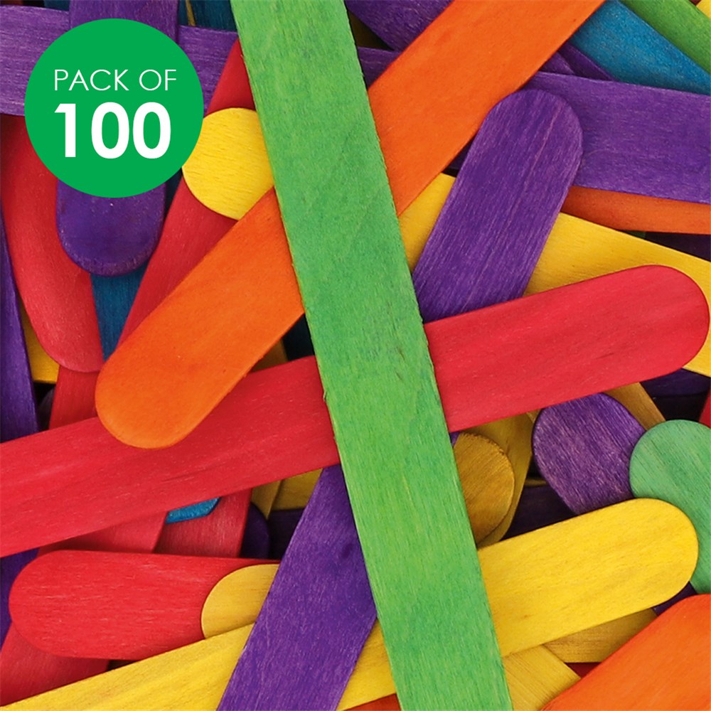 Giant Popsticks - Coloured - Pack of 100