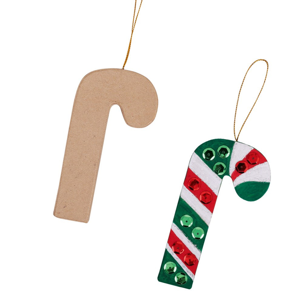 Papier Mache Candy Cane Ornament