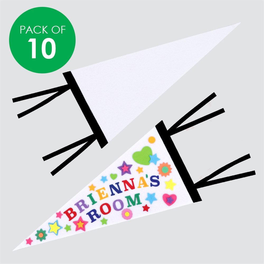 Felt Pennant Flags - Pack of 10