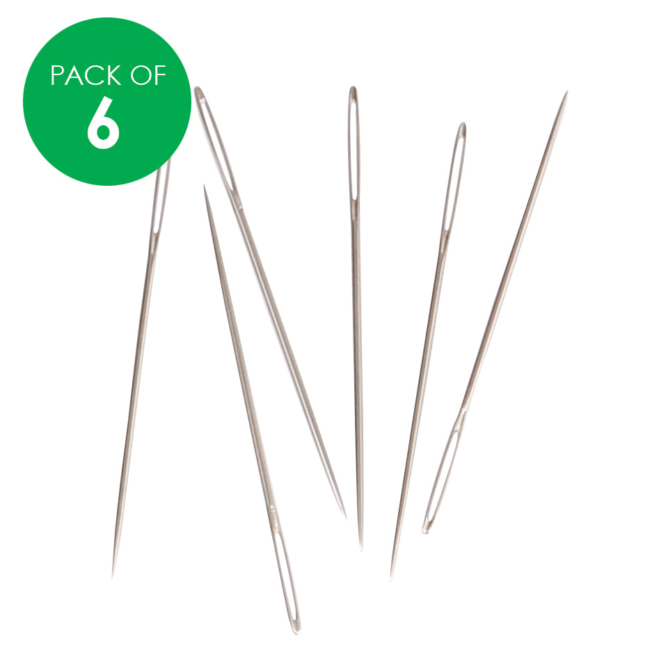 Metal Sewing Needles - Large - Pack of 6