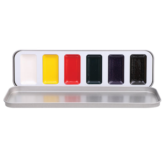 Creamy Colours Watercolour Palette - Primary Colours - 6 Well