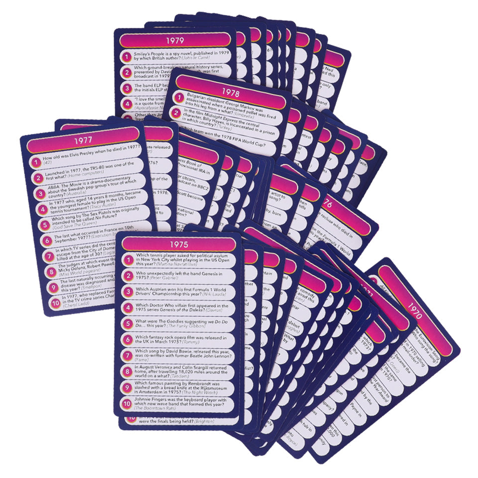 Top Trivia Cards - 1970s - Pack of 50