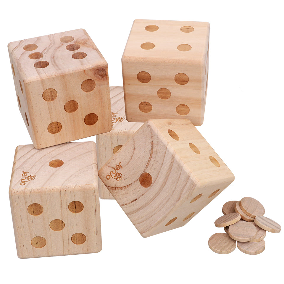 Large Wooden Dice - 9cm - Pack of 5