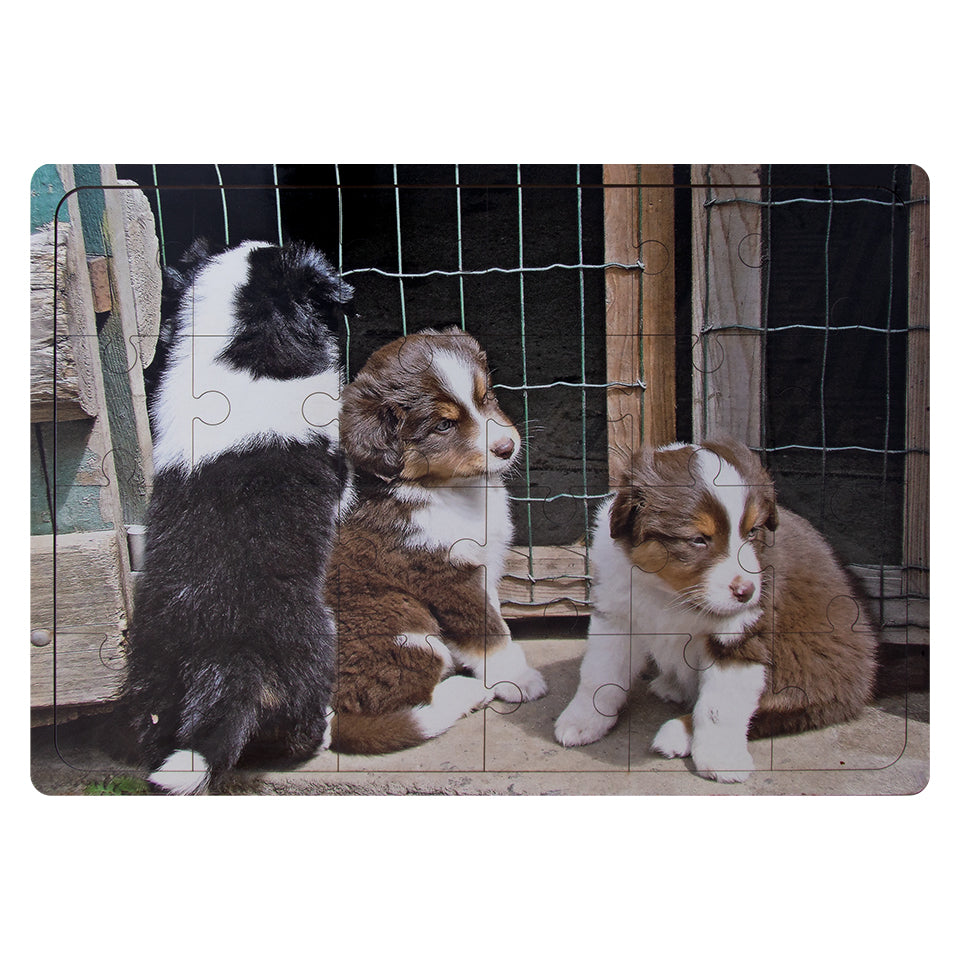 Wooden Puzzle - Border Collie Puppies - 24 Pieces