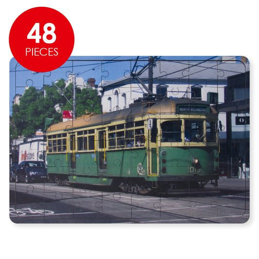 Wooden Puzzle - Green Tram - 48 Pieces