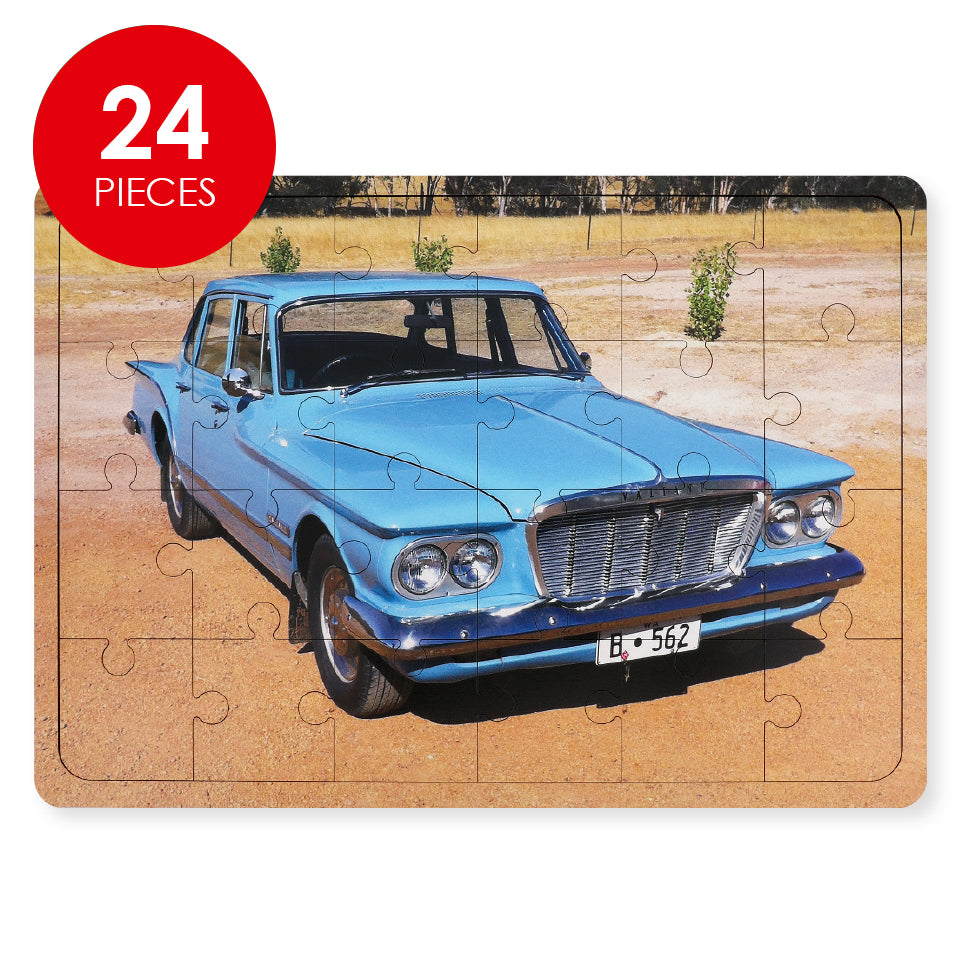 Wooden Puzzle - Blue Classic Car - 24 Pieces