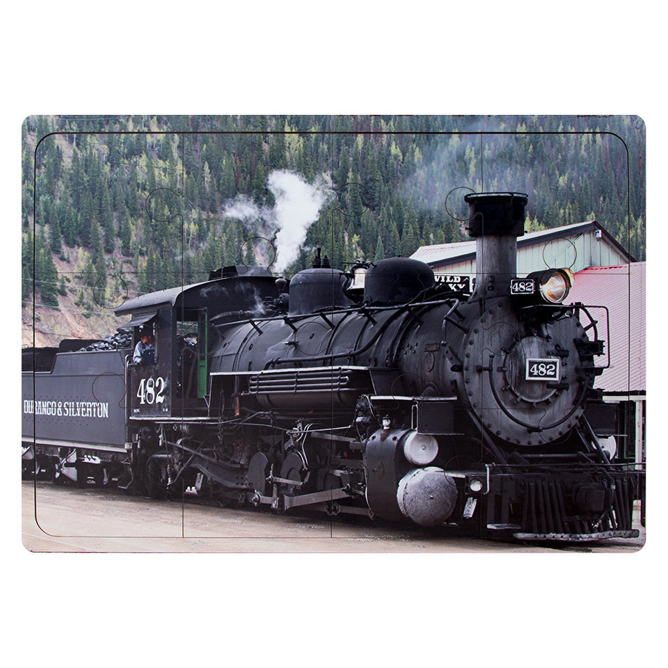 Wooden Puzzle - Black Steam Train - 12 Pieces