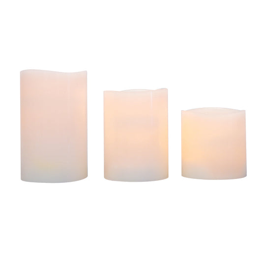 Battery LED Pillar Candles - Pack of 3