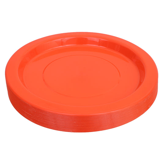 Reusable Plastic Plates - Orange - Pack of 20