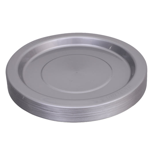 Reusable Plastic Plates - Silver - Pack of 20