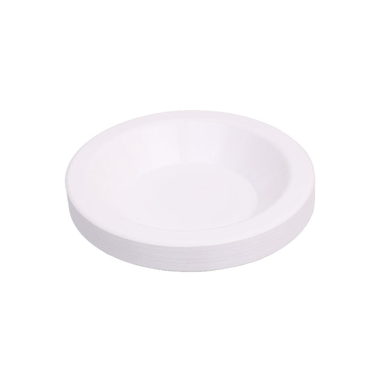 Reusable Plastic Bowls - White - Pack of 20