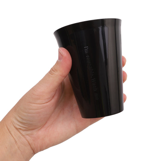 Reusable Plastic Cups - Black - Pack of 20