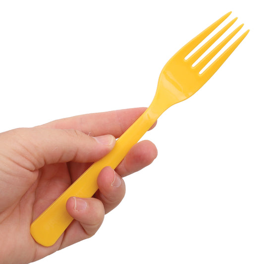 Reusable Plastic Forks - Yellow - Pack of 20