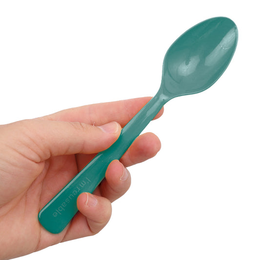 Reusable Plastic Spoons - Green - Pack of 20