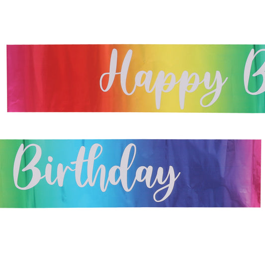 Happy Birthday Banner - Rainbow - Each