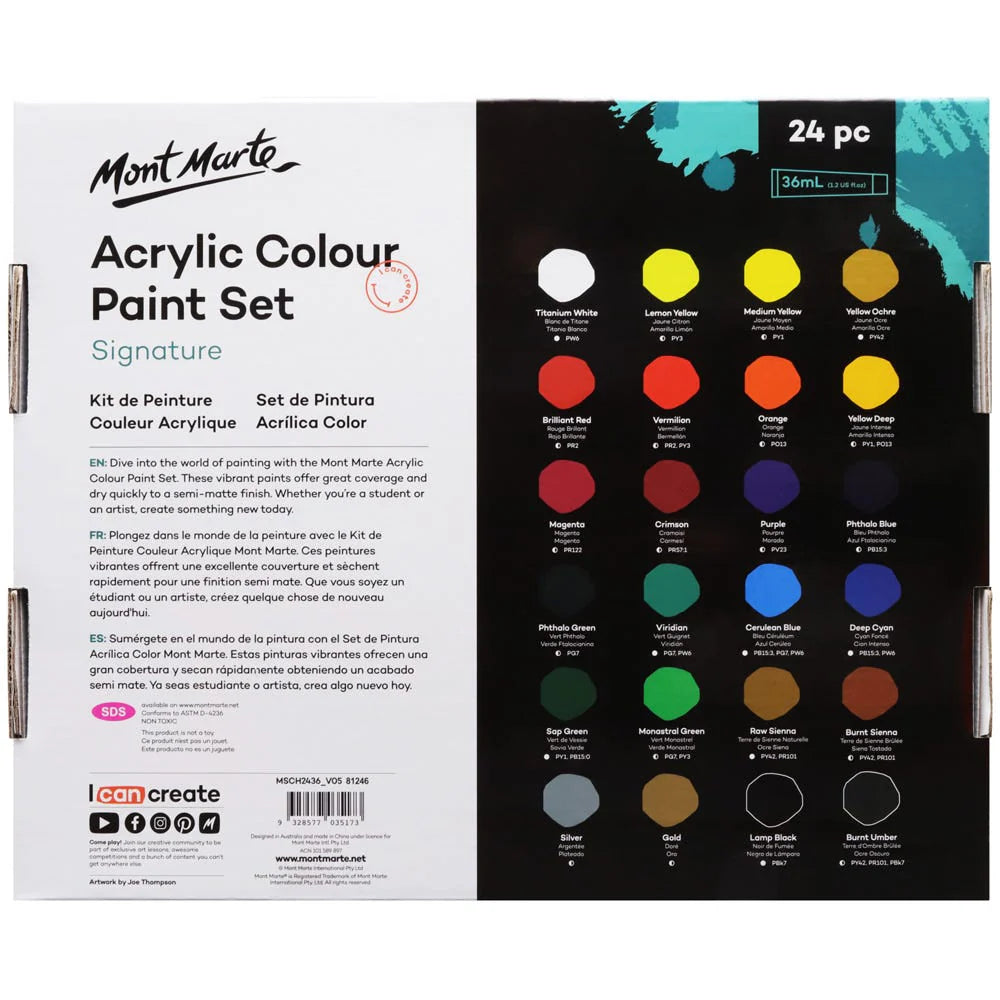 Acrylic Colour Paint Set 24pc
