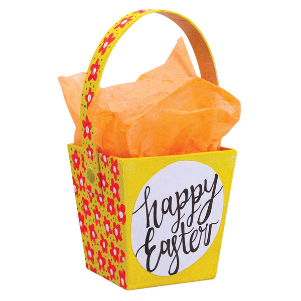Hand Painted Easter Papier Mache Basket
