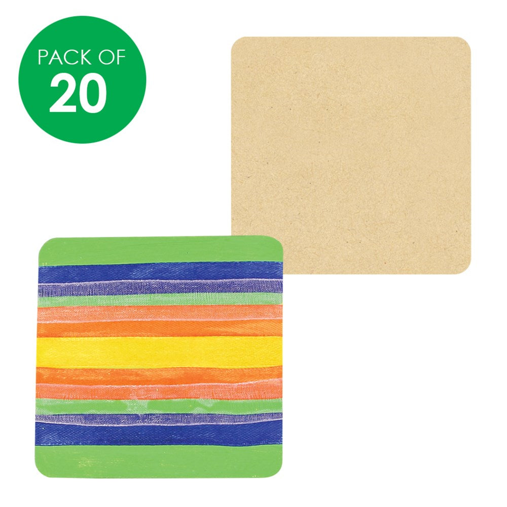 Wooden Square Shapes - Pack of20