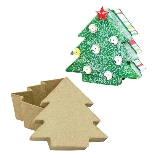 Papier Mache Box - Christmas Tree