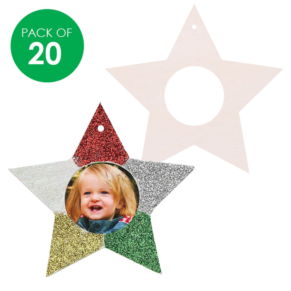 Wooden Star Frames - Pack of 20