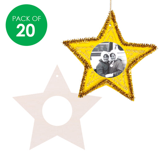 Wooden Star Frames - Pack of 20