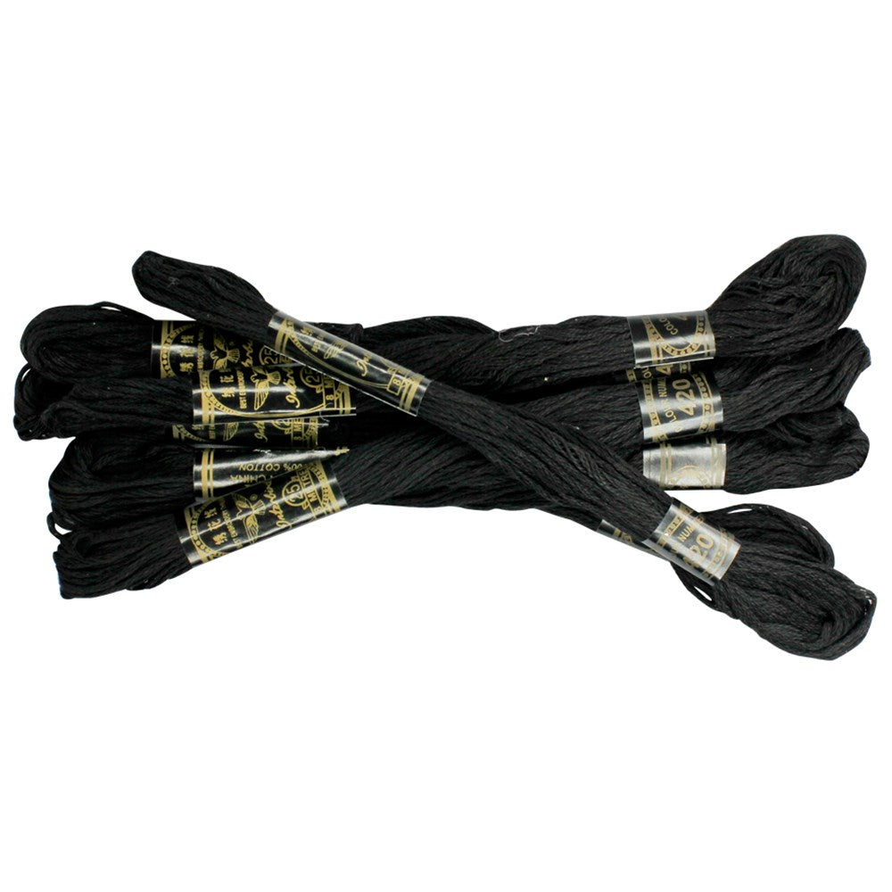 Embroidery Thread - Black - Pack of 6