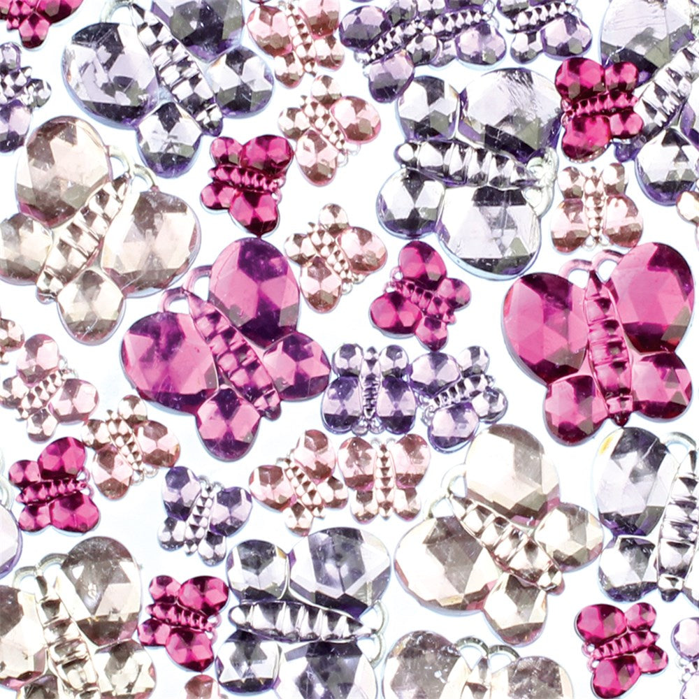 Pretty Butterfly Rhinestones - Pack of 63