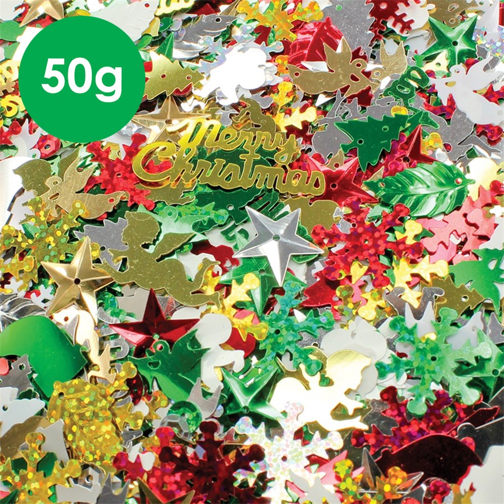 Christmas Sequin Mix - 50g Pack