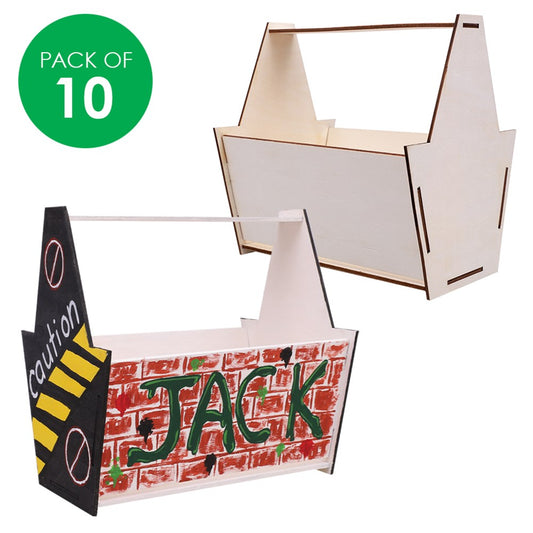 Wooden Tool Boxes - Pack of 10