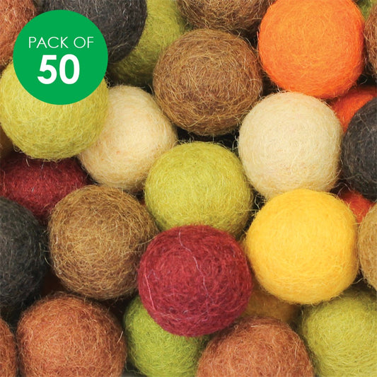Felt Balls - Natural - Pack of50