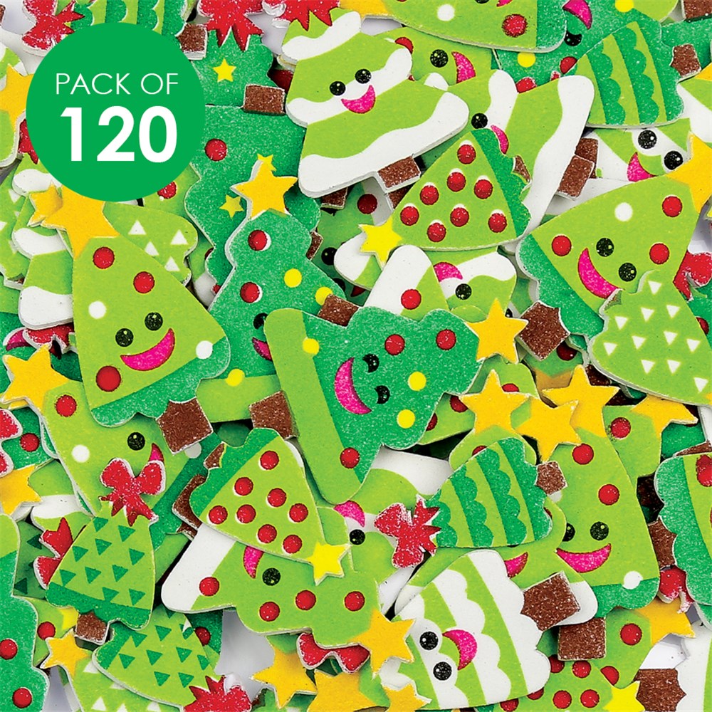 Foam Christmas Tree Stickers -Pack of 120