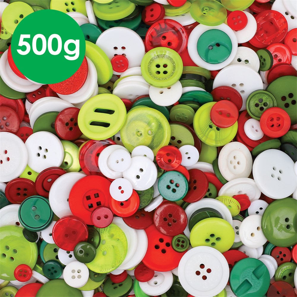 Christmas Buttons - 500g Pack