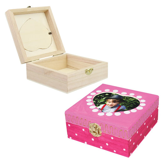 Wooden Heart Frame Trinket Box- Each