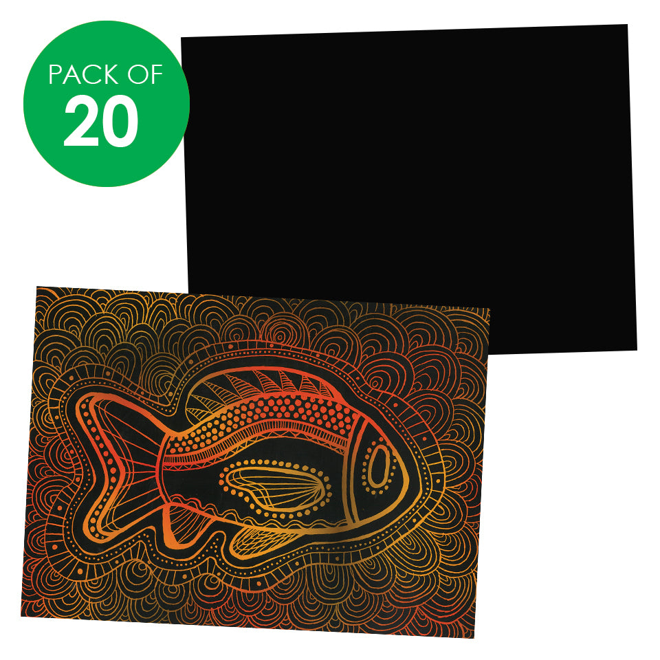 Scratch Board Sheets - Indigenous Inspired - Pack of 20