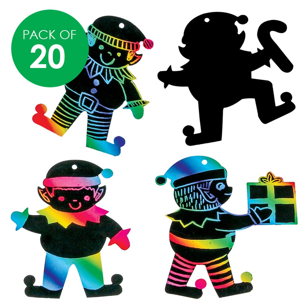Scratch Board Elves - Pack of 20
