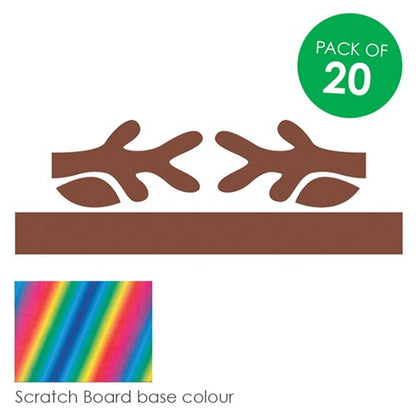 Scratch Board Antlers - Pack of 20