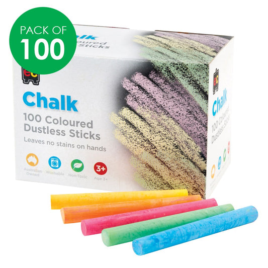 EC Dustless Chalk - Coloured -Pack of 100