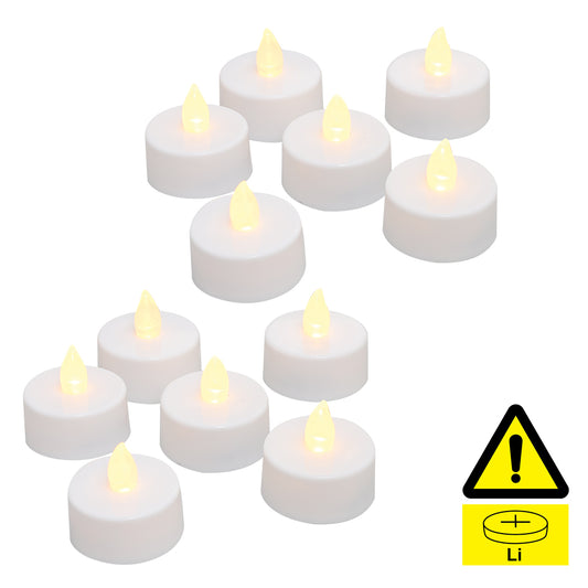 Battery LED Tealight Candles - Pack of 12