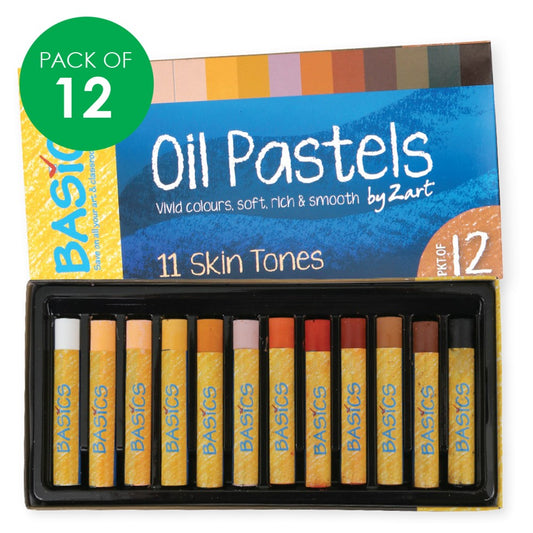 Basics Large Oil Pastels - Skin Tone - Pack of 12